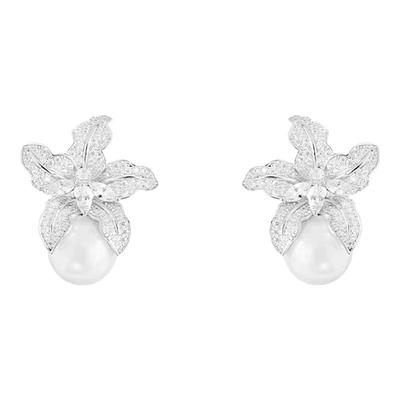 气质花朵珍珠款耳环高级