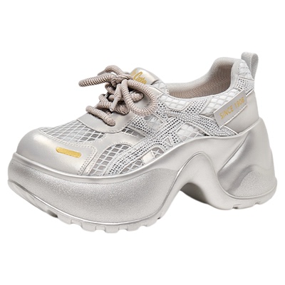 LeeCooper厚底老爹鞋女款2026新款春季小个子7cm增高潮流休闲女鞋