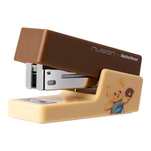 Nusign纽赛黄油小熊联名订书机学生用迷你小号订书机起钉器便携式办公用手握式订书器省力好用牢固
