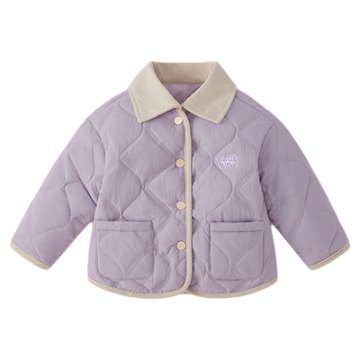 [抗菌远红外]儿童外套宝宝冬装男童时髦翻领夹棉上衣女童秋冬衣服