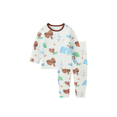 齐齐熊宝宝家居服套装秋款男童