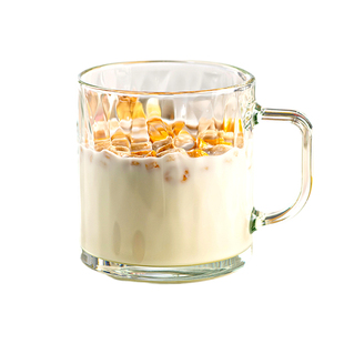 乐美雅钢化玻璃杯牛奶杯耐高温大容量儿童燕麦早餐杯子微波炉加热
