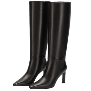 明星同款73hours女鞋ASAP冬季新款长筒靴尖头高跟时装靴高筒靴