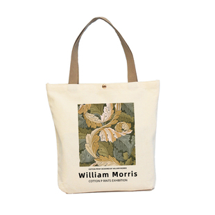 复古帆布包学生帆布袋子装书袋上班便携手提袋文创威廉莫里斯油画