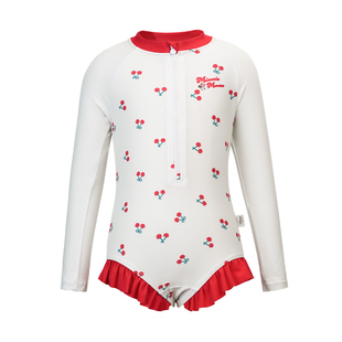 迪士尼女童泳衣新款儿童中大童连体女宝宝泳装婴幼儿泡温泉游泳衣