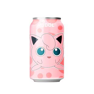 QDOL宝可梦联名胖丁白桃味气泡水0蔗糖0脂碳酸饮料330ML*6罐汽水