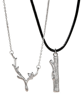 【世迹】木有枝情侣项链s925纯银男女一对锁骨链异地恋礼物送女友