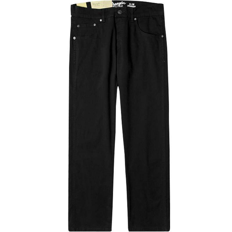 【自营】亏本清仓 Wrangler 黑色百搭休闲牛仔裤男士修身直筒长裤