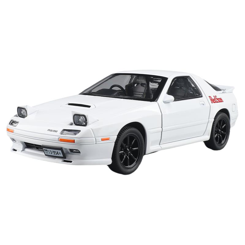 马自达rx7汽车模型跳灯头文字d车模fc合金jdm跑车儿童玩具车男孩