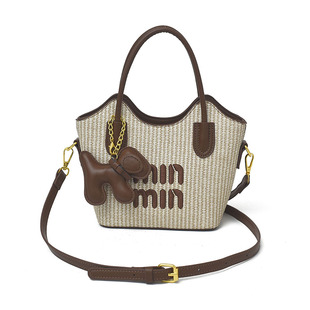 复古腋下包包女式2025新款潮时尚编织水桶包百搭大容量单肩托特包