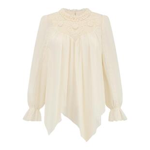 ORA GENESIS2025年冬季新品时尚绳绣装饰丝质上衣