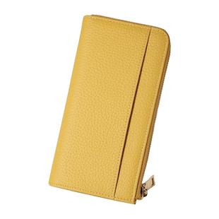 纯牛皮无隔层多卡位长款拉链钱包简约真皮多口袋超薄大钞夹放手机