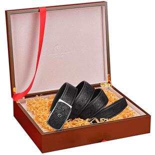 金利来皮带男真皮复古轻奢腰带商务男士鸵鸟皮裤带送礼礼盒礼物