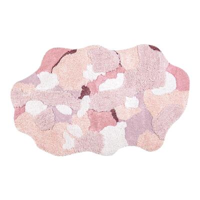 可机洗床边地毯女孩卧室粉色