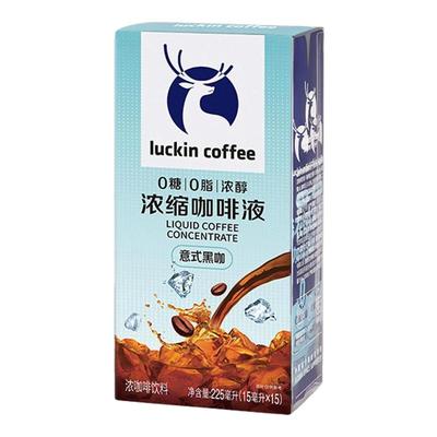 瑞幸咖啡浓缩咖啡液无糖脂速溶冰美式无糖黑咖啡生椰拿铁15杯盒装