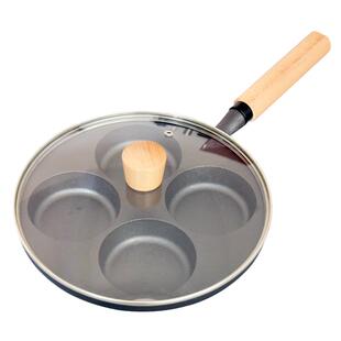 新款加深四孔鸡蛋汉堡锅铸铁无涂层煎蛋锅不粘蛋堡模具蛋饺锅家用