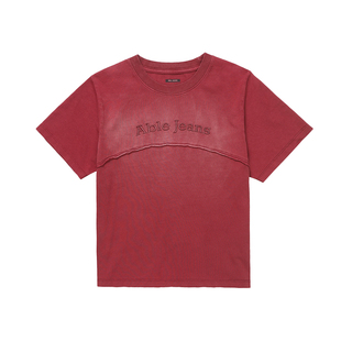 ABLE JEANS春夏新款解构刺绣短款女舒适LOGO水洗短袖T恤纯棉