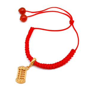 原创设计如意算盘红绳脚链女款招财纳福脚绳简约气质脚腕配饰