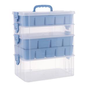 可叠加组合式塑料手提透明收纳箱