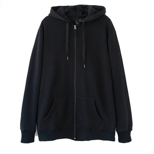 原创外套女春秋男女情侣宽松运动休闲上衣黑色百搭连帽纯棉卫衣潮