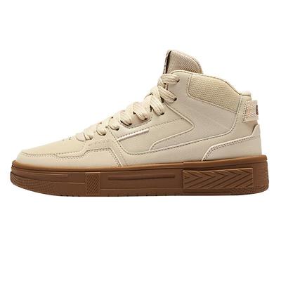 鸿星尔克女款高帮板鞋简约小白鞋