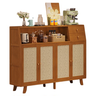 厨房餐边柜复古边柜客厅置物柜落地橱柜咖啡靠墙一体储物柜茶水柜