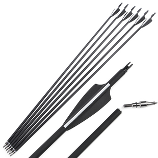 碳箭 射箭箭支 反曲弓美猎传统弓直拉复合弓用混碳箭真羽防爆箭只
