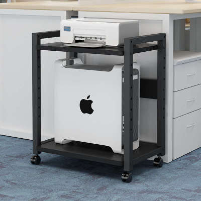 落地可移动可调层高电脑主机箱架家用办公打印机多功能收纳置物架