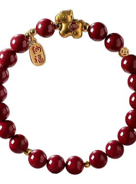 2026本命年朱砂手链女款红色手串