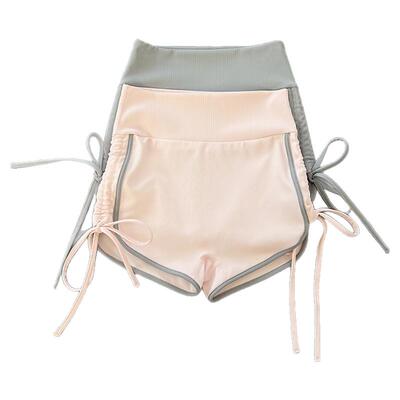 春夏薄款抽绳撞色套装短裤女高弹显瘦提臀跑步速干健身瑜伽三分裤