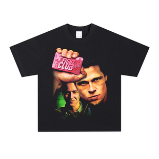 搏击俱乐部美式短袖男女同款休闲百搭潮流Fight Club长短袖卫衣