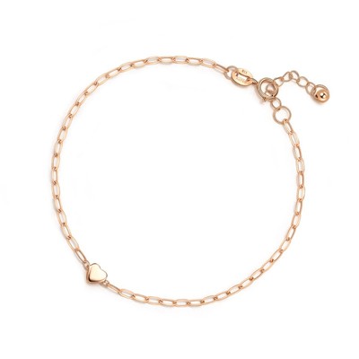 周生18K玫瑰金心形手链