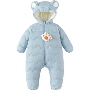 巴拉巴拉宝宝羽绒服连体衣婴儿外出服男童女童秋冬款儿童衣服哈衣