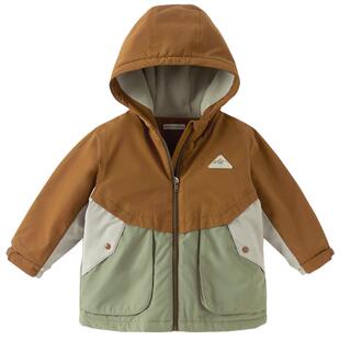 戴维贝拉童装儿童外套新款男童三防工装上衣女童加绒保暖春装洋气