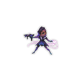 TLP反光车贴 守望先锋喷漆涂鸦周边黑影像素版 笔记本贴行李箱贴