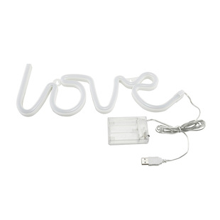 花中情 情人节520花束灯LOVE彩灯 玫瑰鲜花礼盒包装diy花艺装饰