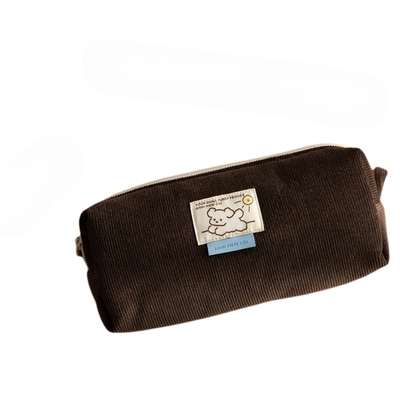 韩国进口柔软灯芯绒大容量笔袋