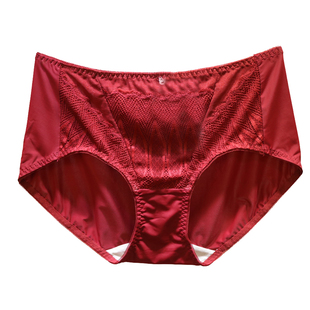 爱戴D3754本命年婚庆大红绣花奢华冰丝中腰包臀三角女士内裤D3737