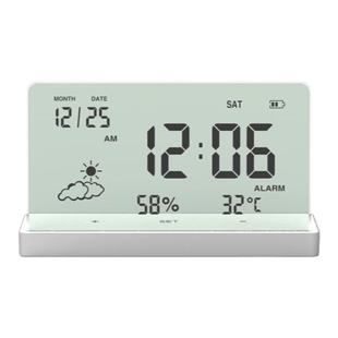创意时钟透明闹钟电子桌面智能温湿度闹钟ins时钟万年历学生闹钟