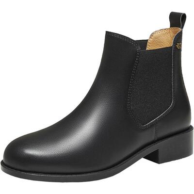 百思图2025冬季新款切尔西靴时尚简约潮流通勤女短靴C3752DD5