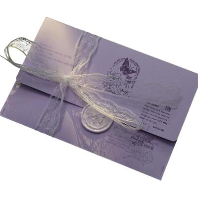 椒叔叔手工信封信纸套装紫色浪漫