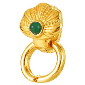 万能吊坠扣头项链连接扣DIY配件翡翠珍珠挂坠18K金扣子毛衣链配件