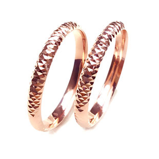 太太珠宝 585紫金戒指 指环女款14k玫瑰金彩金 宽戒送礼新年