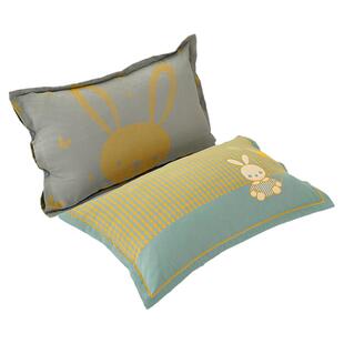 天阳儿童轻奢风枕套一对装四层纱布全包防滑不脱落卡通按扣枕芯套