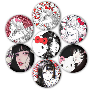 凯蒂猫联名川上富江同人自制吧唧周边胸章徽章谷子痛包挂件定制