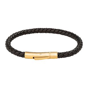 真皮金色一字扣手链串3D黄金硬饰品男女黑红色牛皮绳情侣替换手绳