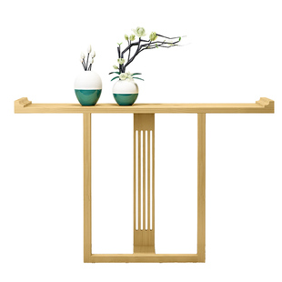 新中式实木玄关桌禅意供桌玄关柜靠墙窄桌入户翘头案几酒店端景台