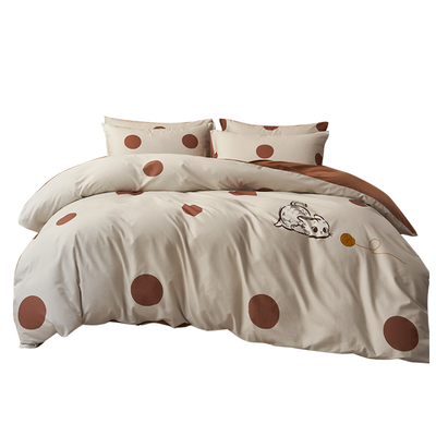 100支纯棉磨毛四件套A类印花全棉