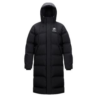 骆驼熊猫系列长款羽绒服男冬季2025新款防风加厚保暖黑色羽绒外套