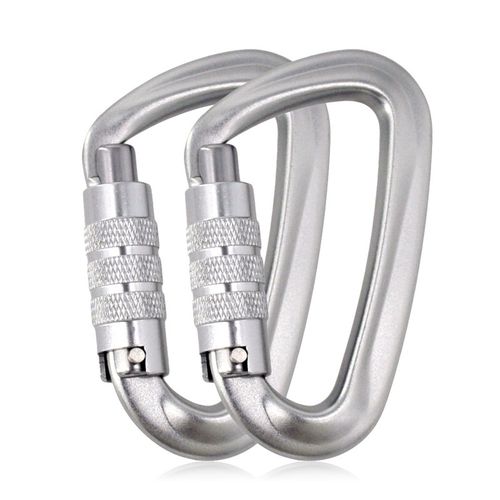 源头厂家航空铝D型扣钩攀岩铝安全自动登山扣吊床锁扣锁加工扣